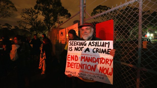 A protest against mandatory detention.