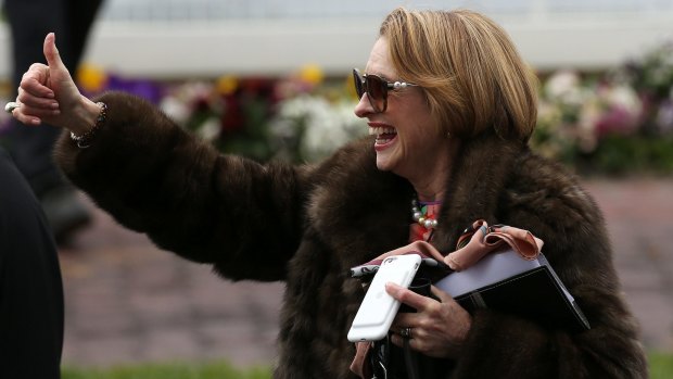 Trainer Gai Waterhouse smiles after Pinot rode to victory in the Ethereal Stakes.