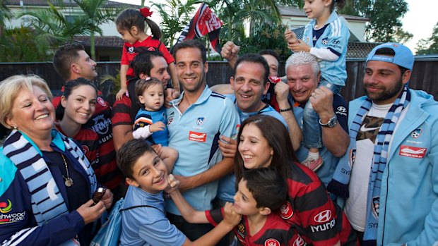  Bossley Park boy and Sydney FC captain Alex Brosque, centre, with his family.