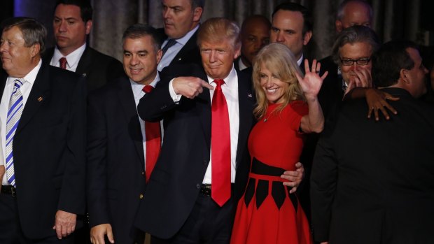 US President-elect Donald Trump and campaign manager Kellyanne Conway.