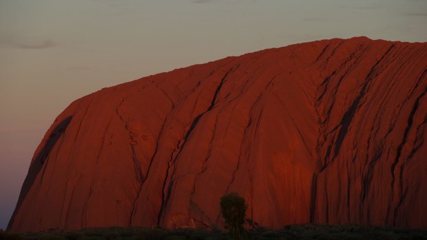 Sunset at Uluru.