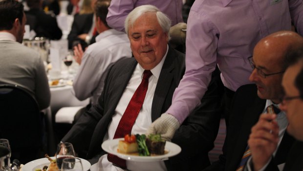 Deluxe diner with a conscience: Clive Palmer.