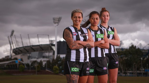Stand up: Collingwood's Mo Hope, Helen Roden and Emma King will play in front of standing crowds.