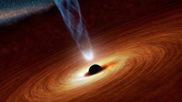 Supermassive blackhole: Some types of supermassive blackholes shoot out jets of electrmagnetic radiation including radio waves which can be detected by radio telescopes.