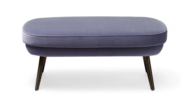 Walter Knoll 375 ottoman in lilac velour, from $2640.
