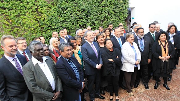 Prime Minister Tony Abbott and Bill Shorten meet with National Indigenous Leaders last month.