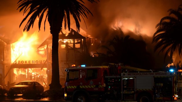 The Stokehouse burns down in January 2014. 