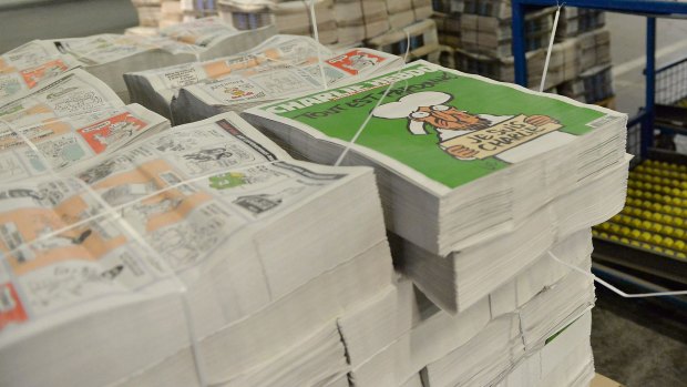 The first edition of <i>Charlie Hebdo</i> after militants attacked the French satirical newspaper sold out quickly.