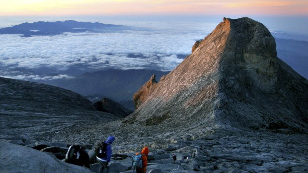 South-east Asia's highest peak, 4101-metre Mount Kinabalu, in the Malaysian state of Sabah on the island of Borneo.