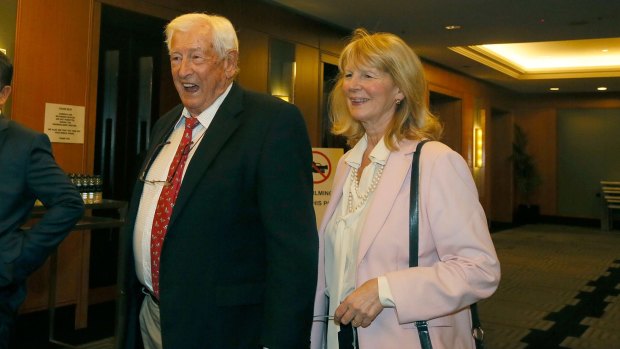 Bruce Gordon and his wife Judith at Ten's annual meeting in Sydney in December 2014.