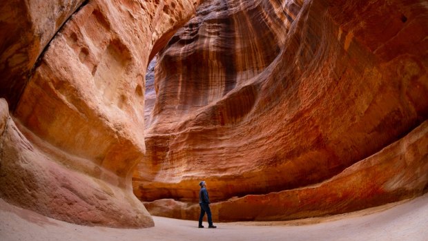 Inside the lost city of Petra.