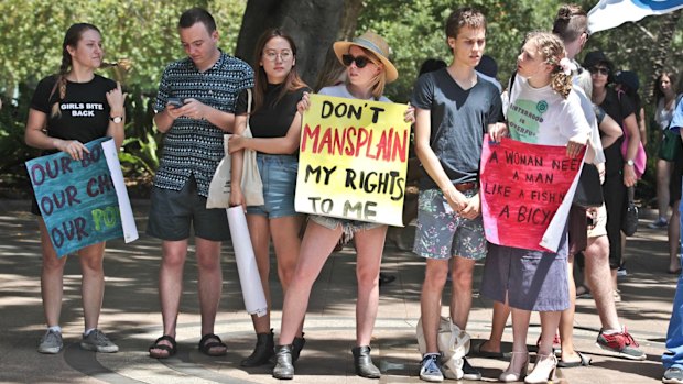 The group gathered in solidarity with the Women's March movement taking place in the US.