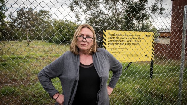Ashburton resident Susan Rayner in front of  public land, now to be 70 per cent developed for private housing. 