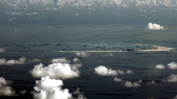 Fleets of Chinese dredges have completed reclamation work in the Spratly Islands of the South China Sea.