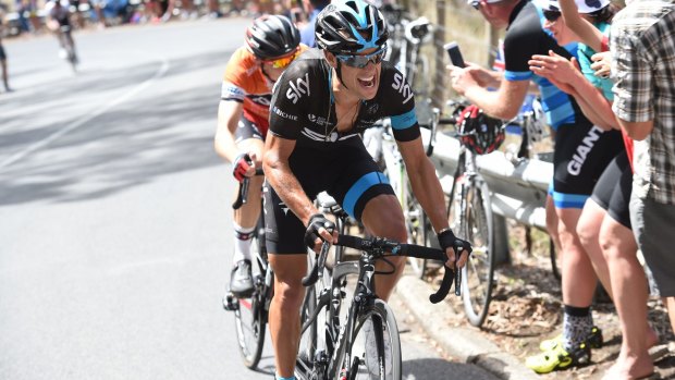 Richie Porte leads out Rohan Dennis during stage five.