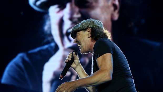 Stepping back from live gigs ... Brian Johnson kicking off AC/DC's Rock or Bust tour in Sydney last November.