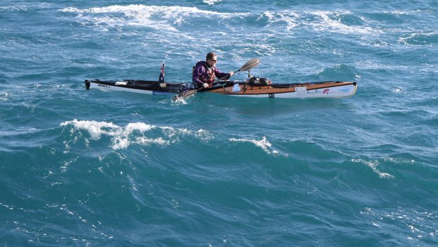 Huw Kingston crosses the Straits of Gibraltar in his sea kayak.