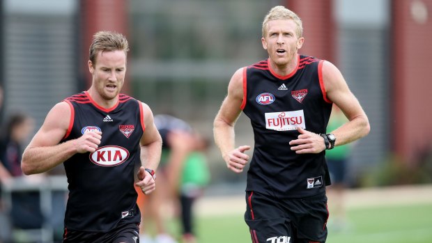 Dustin Fletcher (right), preparing for a remarkable 23rd season, is still seen as a vital piece in defence, while the clever Jason Winderlich (left) had a strong 2014 and made the right call to play on.