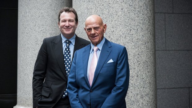 The two pillars of Premier. Former David Jones CEO Mark McInnes, left, and chairman Solomon Lew, the retailing billionaire.
