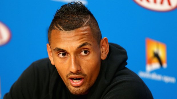 Not feeling the pressure: Nick Kyrgios was relaxed on Monday afternoon.