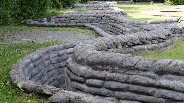 Remains of World War 1 British, French and German soldiers uncovered in 1998 and 2000. 