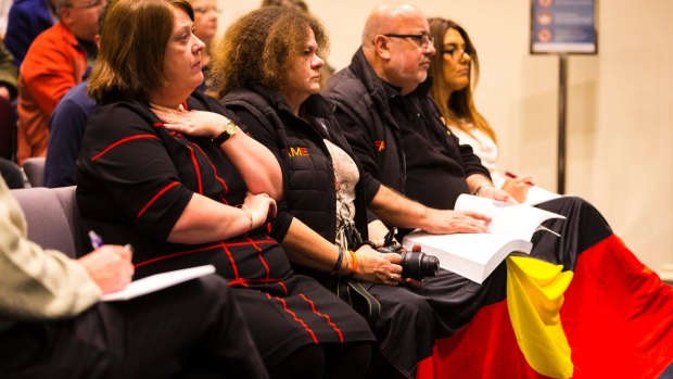 Representatives from the local Indigenous community at the public forum to discuss the decision by Darebin Council to cease Australia Day celebrations on January 26.