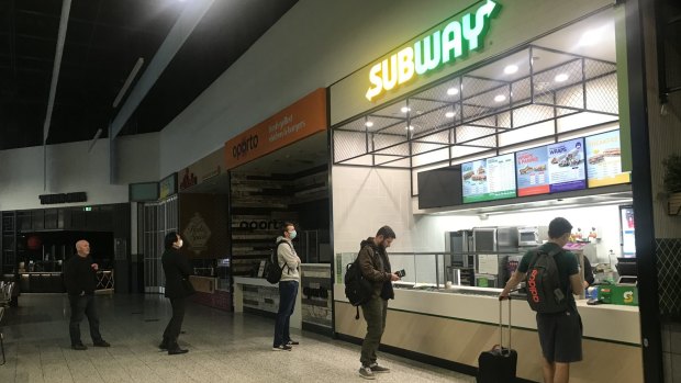 Subway was one of the few outlets open at Melbourne's Terminal 4.