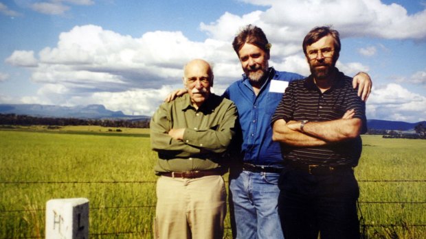 Martin Flanagan with his late father, Arch, and brother Tim.