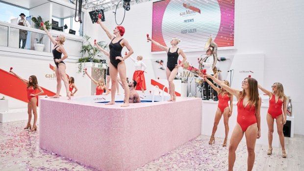 Last year’s Mumm marquee incorporated a swimming pool.