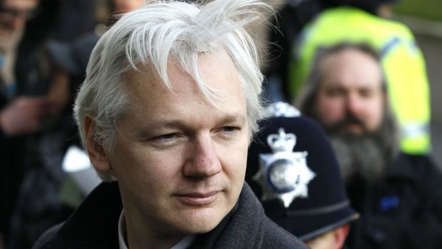 Julian Assange arrives at the Supreme Court in London in 2012.