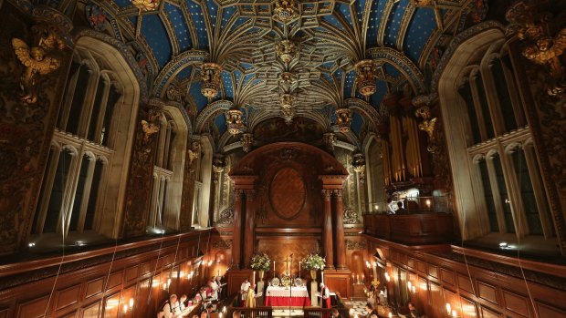 The Archbishop of Westminster, Cardinal Vincent Nichols, and the head of the Roman Catholic Church in England and Wales and Bishop of London, Rt Revd Dr Richard Chartres presided over the first Catholic service at the chapel in Hampton Court Palace to be held there in over 450 years.