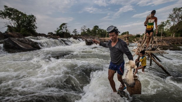 Fisherman are worried that the construction of the Don Sahong Dam will disrupt the flow the Mekong and migration of fish.   