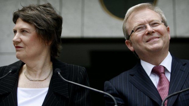 Helen Clark and Kevin Rudd in 2008.