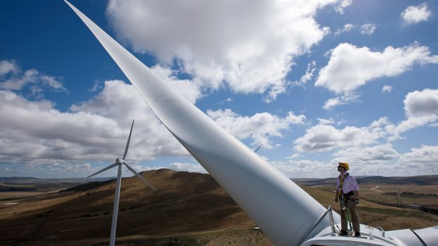 A wind turbine in Bungendore, NSW.