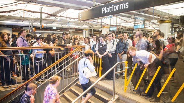 Commuters were temporarily prevented from entering platforms at Town Hall Station on Tuesday evening.