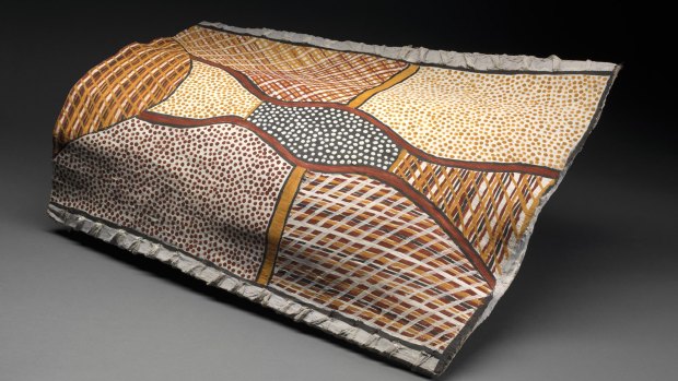 Tunga (bark basket), Encounters exhibition at the National Museum of Australia.