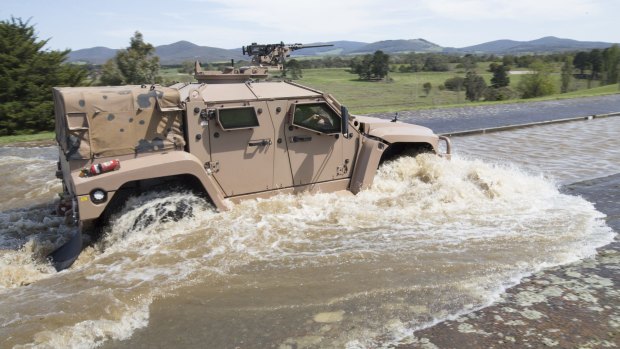 One of the new Hawkei vehicles is put through its paces.
