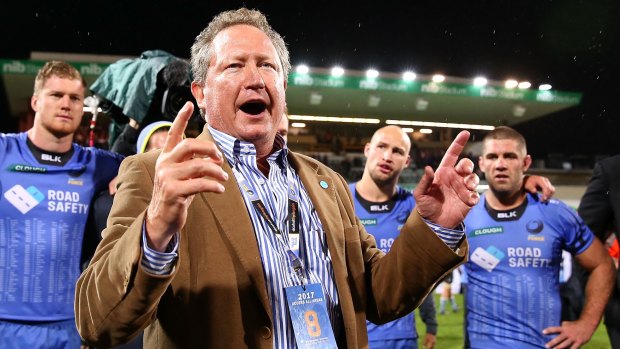 Support: Billionaire Andrew Forrest told Force players and coaches "you will survive" following their win over the Waratahs in Perth.