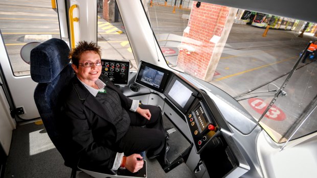 Former graphic designer Jenny Burton says the best thing about driving a tram is getting a 'thank you' from commuters. 