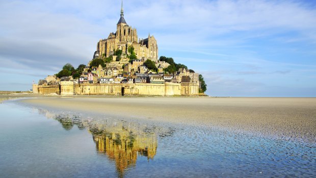  Mont Saint Michel abbey. Normandy, France.