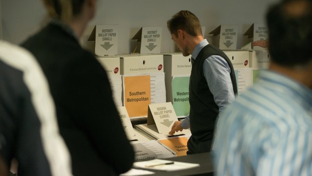 Voters at an Early Voting Centre ahead of the Victorian state election on November 25.