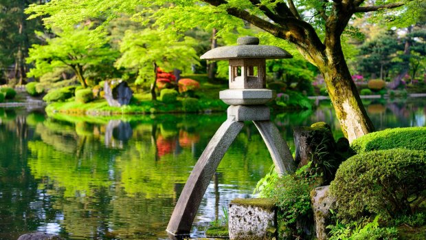 One of Japan's "great three" gardens, Kenrouk-en, established by the Maedas in their castle grounds in the mid-17th century.