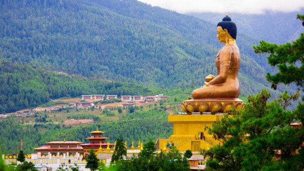 Great Buddha Dordenma is a gigantic Shakyamuni Buddha statue in the mountains of Bhutan.