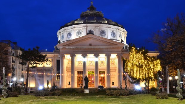 Grand: The Romanian Athaneum in Bucharest. 