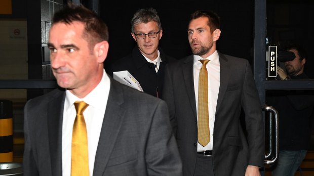 Luke Hodge and his team arrive at the tribunal.