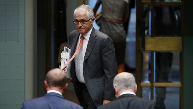Prime Minister Malcolm Turnbull leaves question time on Wednesday.