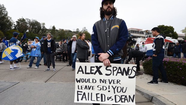 Blowback: Fans vented their fury at San Diego Chargers headquarters.