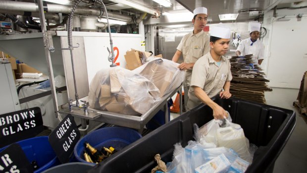 Recycling onboard Harmony of the Seas.