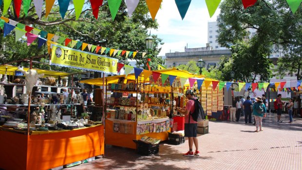 Feria De San Pedro Telmo (the San Telmo market) held on Sundays in Buenos Aires.