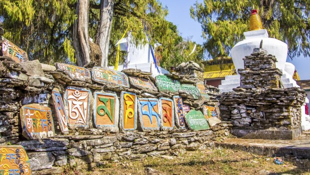 Prayer tablets near Sikkim.
